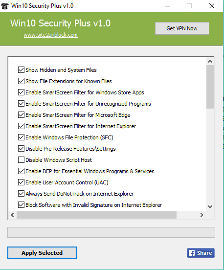 tweak security and privacy related settings in Windows 10