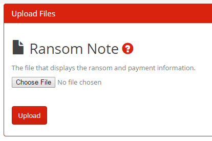 upload a ransom note and detect the name of ransomware