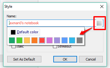 use color palette icon to set color label