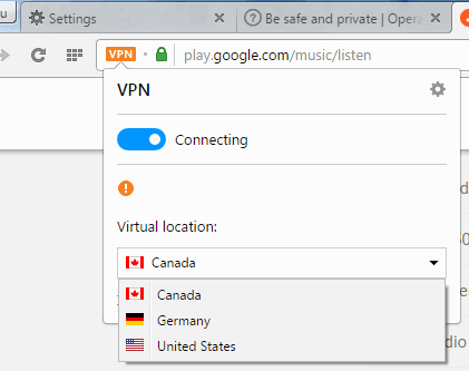 vpn pop up to change server and disable vpn