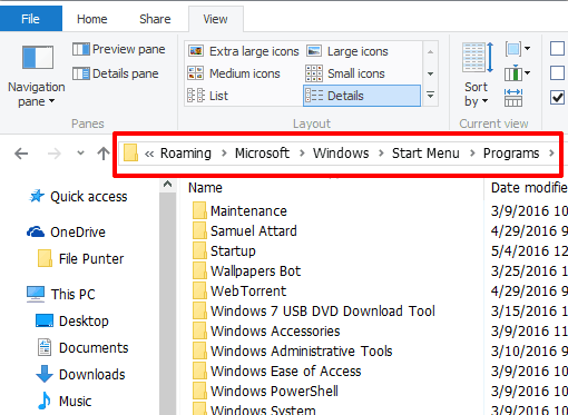 access programs folder