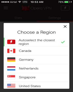 choose region