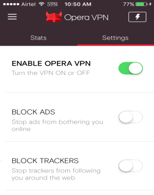 enable opera vpn