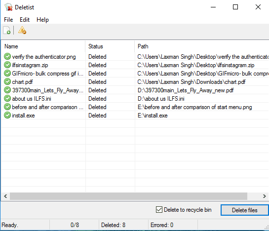 files and folders delete automatically