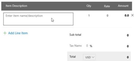 free invoice generator zoho adding items