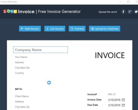 free invoice generator zoho home