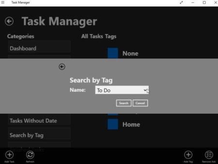 free task manager search by tag