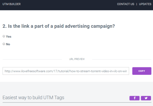 link is part of paid campaign or not