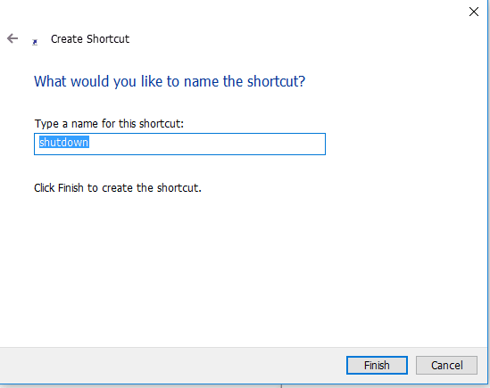 name the shortcut and execute the wizard