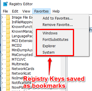 registry keys saved as bookmarks