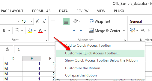 right click on QAT and access Customize quick access toolbar option
