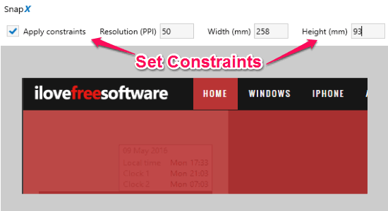 set contraints