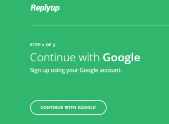 sign up using your google account