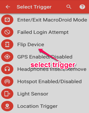 trigger screen