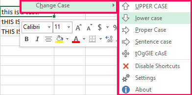 Change Case Excel Add-In