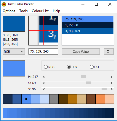 Just Color Picker- interface