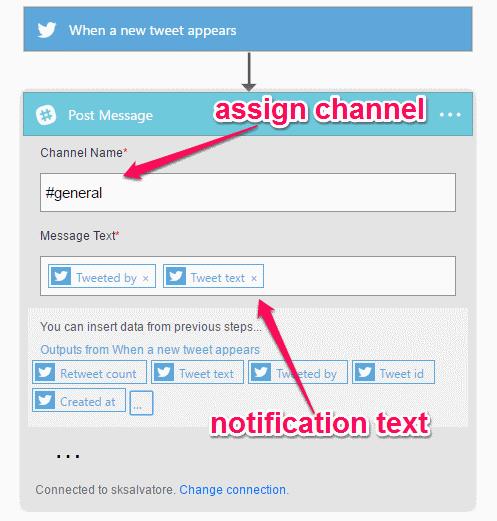 assign slack channel