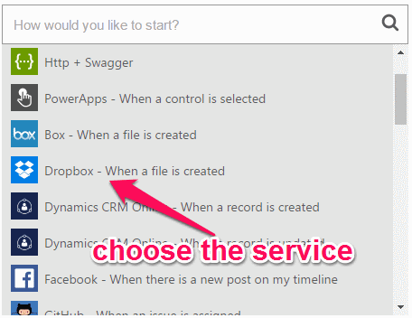 choose a service