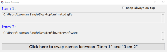 click swap names button