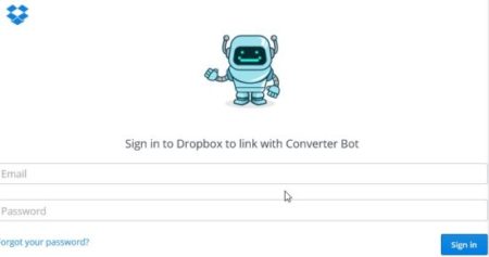 converter bot connect to dropbox