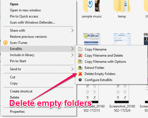 delete empty folder