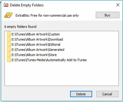 empty subfolders