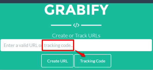 enter tracking code to generate stats