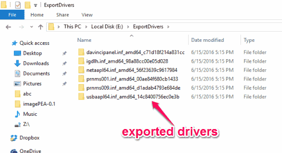 exported drivers