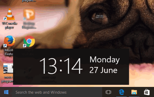 floating clock on Windows 10 desktop