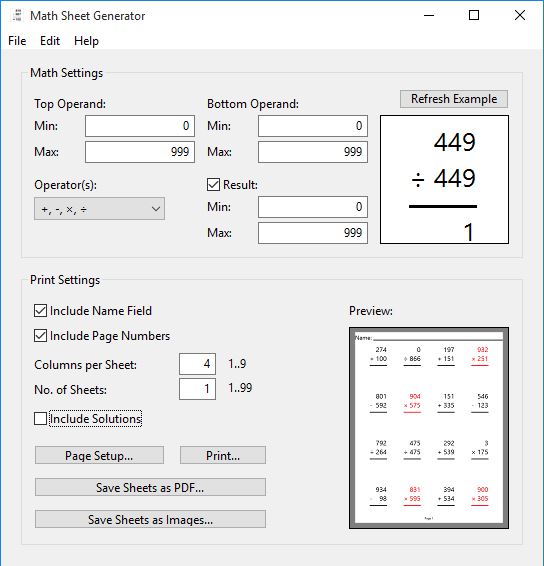math worksheet generator software windows 10 4