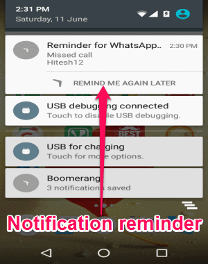 notification reminder