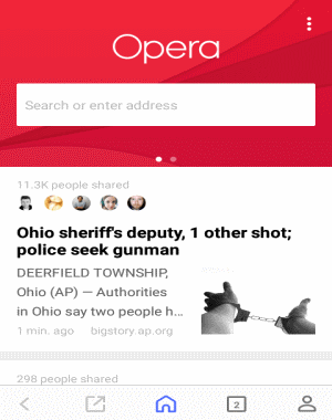 opera browser news and search app