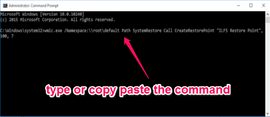 paste the command