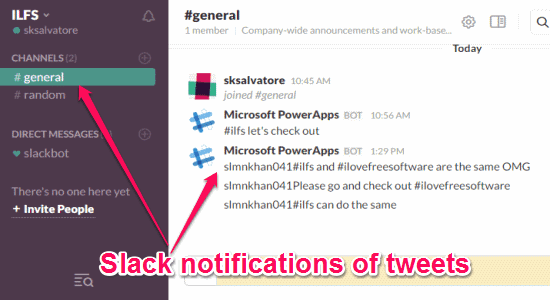 slack notification for tweets