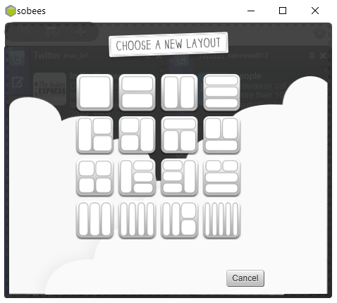 sobees layout settings