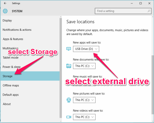 storage locations