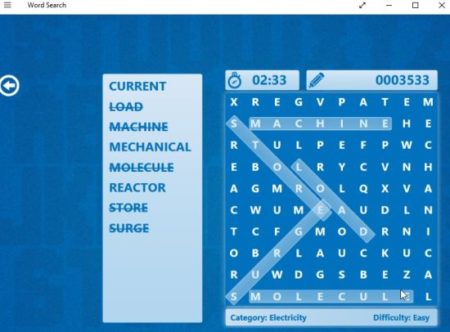 word search game board