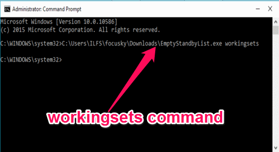 workingsets command