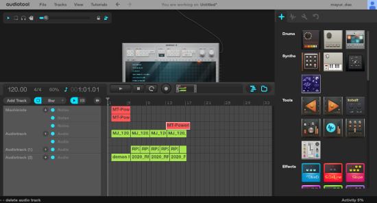 Audiotool interface