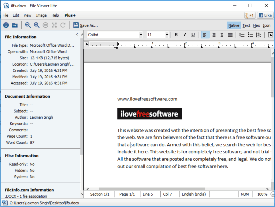 File Viewer Lite- interface