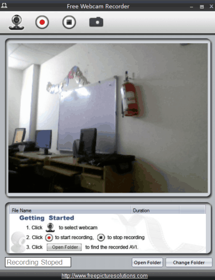 Free Webcam Recorder- interface