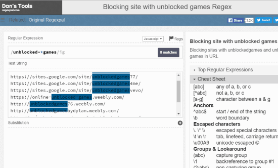 Regex Tester and Debugger Online