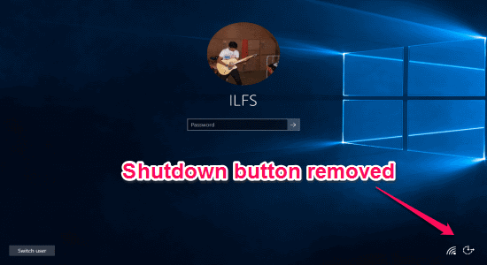 Shutdown button removed