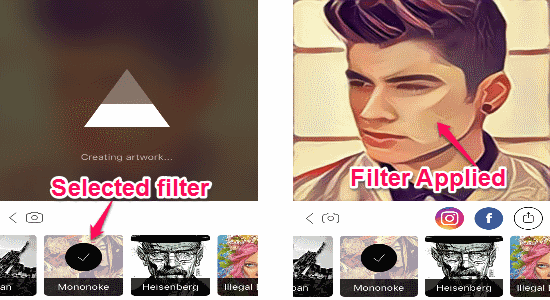 applied filters