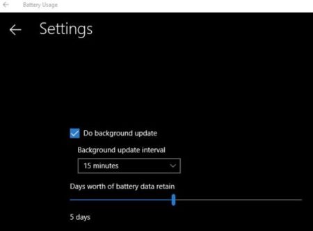 battery usage settings