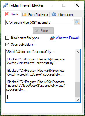 block a folder to access firewall