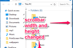 change scrollbar width and height in windows 10