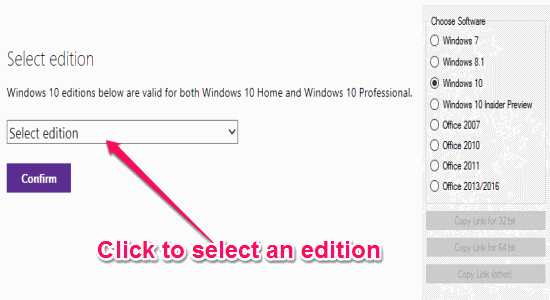 edition option