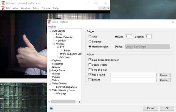 motion detection software windows 10 1