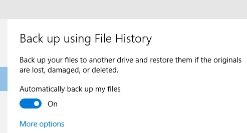 reduce File History backup size